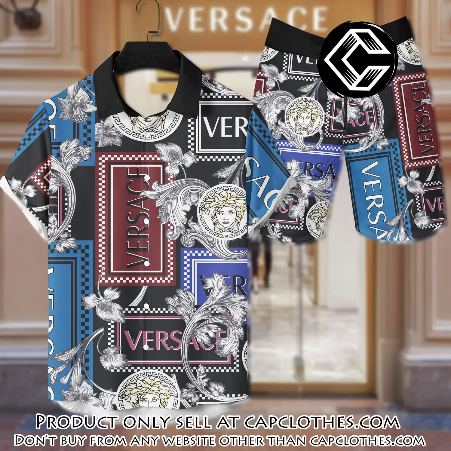 Versace luxury hawaiian shirt & short set lhs1215 cc4600075